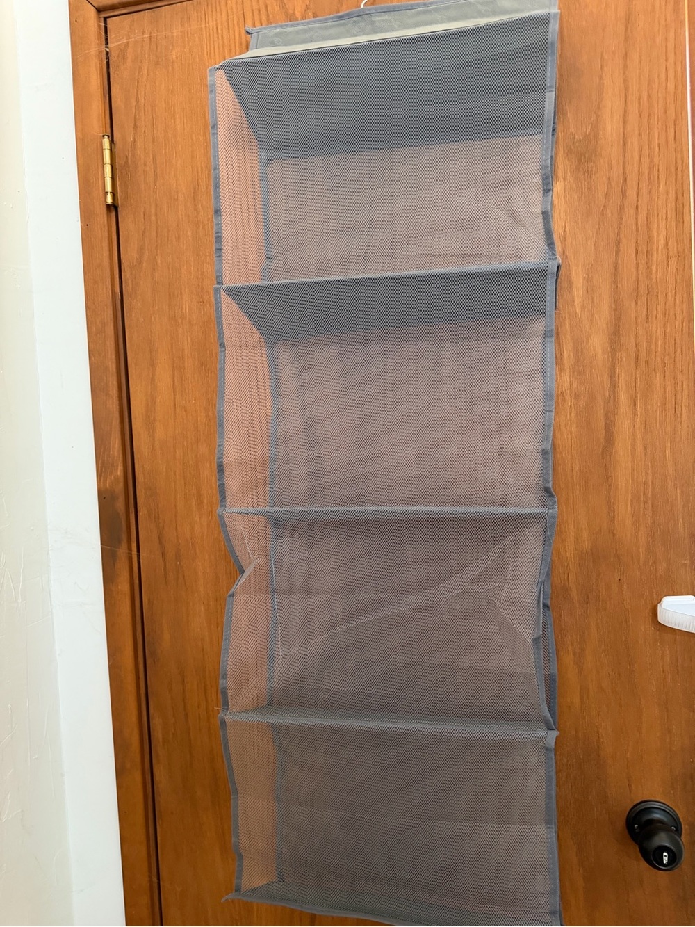 Gray Mesh Over-the-Door Hanging Organizer - Unbranded